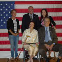 <p>Back row L-R: Westchester County Legislator Sheila Marcotte; Eastchester Town Supervisor Anthony S. Colavita and Eastchester Historical Society President Annemarie Flannery, Front Row L-R: Honoree Kathryn Hefti and Town Historian Richard Forliano</p>