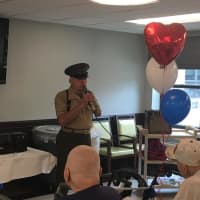 <p>Petty Officer Jim Cava, U.S. Navy Ret., visited the Northern Metropolitan on Memorial Day to help the residents celebrate.</p>