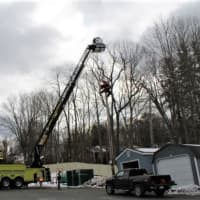 <p>Carmel ladder truck operator &#x27;puts it right on the pins&#x27; with the thanks from MFVFD members.</p>