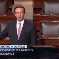 <p>U.S. Sen. Chris Murphy speaks in the Senate on Monday evening about the mass shooting in Las Vegas.</p>