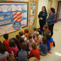 <p>Bronxville High School seniors educated their elementary school peers about the importance of an educated electorate.</p>