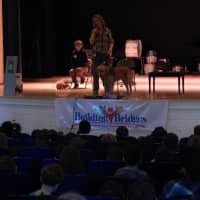 <p>Tuckahoe students were introduced to Tuna, a canine assistance dog as part of the &quot;building bridges&quot; program.</p>