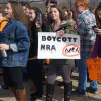 <p>Carmel High School students take part in a national walkout against gun violence.</p>