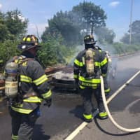 <p>Fire crews from the Norwalk Fire Department worked quickly to knock down the flames.</p>