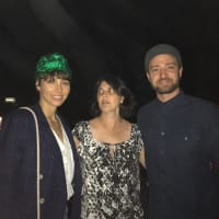 <p>Jessica Biel and Justin Timberlake with Pleasantville resident (and fellow diner) Roberta Lasky at The Inn at Pound Ridge.</p>