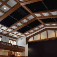 <p>The ceiling of the renovated Bronxville High School auditorium.</p>