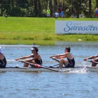 <p>Saugatuck Rowing Club’s mens youth 4+ crew placed 10th overall at USRowing Youth Nationals on Sunday. L-R: Harrison Burke, Westport; Michael Cantor, Westport; Sawyer Banbury, Weston; Diego Baugh, Norwalk; and coxswain Alin Pasa, Westport.</p>