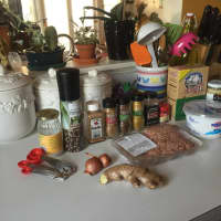 <p>Lining up the ingredients.</p>