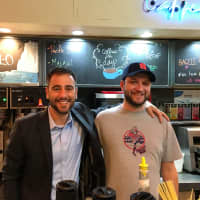 <p>Michael Contopoulos, left, and John Minotti, right, co-woners of Sunshine Coffee Roasters  (SRC) in Larchmont.  The shop will be temporarily closing on Monday, Feb. 20, so it can do a &quot;top-to-bottom&quot; renovation.</p>