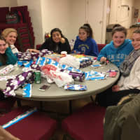<p>Members of the Village Lutheran Church Youth Group participating in a night of community service.</p>