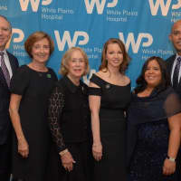 <p>WPH Chairman of the Board of Directors Larry Smith, Friends of White Plains Hospital Co-Presidents Brenda Oestreich and Suzanne Waxenberg, all of Scarsdale; Hospital President and C.E.O. Susan Fox, of Larchmont; and Clara and Mariano Rivera.</p>