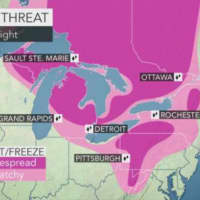 <p>A look at areas in the Northeast and in New York State where there is a threat of frost and/or freezing this week.</p>