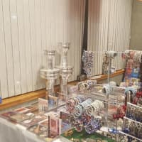 <p>Jewelry vendors prepare for the Armenian Food and Arts Festival in Fair Lawn.</p>
