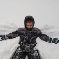 <p>Making snow angels in Wappingers Falls</p>
