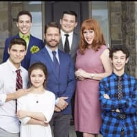<p>Simon Cadel, far right, with the cast of &#x27;Raising Expectations.&#x27;</p>