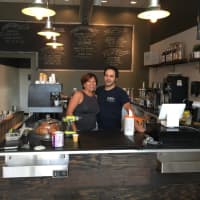 <p>Laurent and Sandra Mesguich, owners of Salome Cafe.</p>