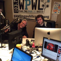 <p>Bill Bonecutter of Pawling Public Radio, left, with Mike Bergquist.</p>