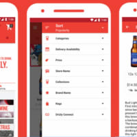 <p>Shoppers can purchase alcoholic beverages through an app or through the Drizly website.</p>