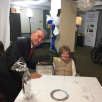 <p>Rockland County Executive Ed Day presents Laura Nochomovits with an Award of Excellence.</p>