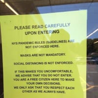 <p>A sign posted at NJA Auctions in Saugerties.</p>