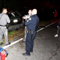 <p>Police and fire officials search for any survivors of a single-car accident in Mahopac.</p>