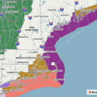<p>High wind watches (gold) and gale warnings (purple) have been issued for these parts of the Northeast.</p>