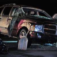 <p>A look at one of the vehicles involved in the crash.</p>
