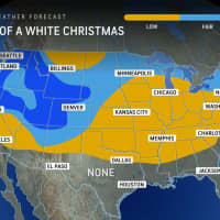 <p>A look at the chances for a White Christmas throughout the country, with only areas in the far west and parts of northern New York and New England rate as "fair" (shown in light blue) or "good" (shown in royal blue).</p>