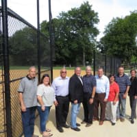 <p>The delegation of local officials that teamed to help renovate Chester Heights Field in Eastchester.</p>
