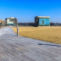 <p>The deck on the 8th floor of &quot;The Modern&quot; has an outdoor TV screen.</p>