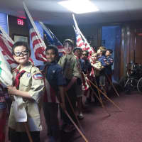<p>Rutherford boy scouts and cub scouts participated in a Flag Day ceremony.</p>