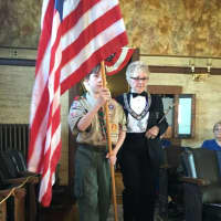 <p>Rutherford boy scouts and cub scouts participated in a Flag Day ceremony.</p>