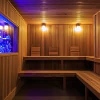 <p>Inside the sauna at &quot;The Modern.&quot;</p>