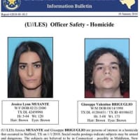 <p>Jessica Lynn Musante, 17, formerly of Shelton, and Giuseppe Valentino Briguglio, 19,  were wanted in connection with a New Year&#x27;s Day murder in Texas.</p>