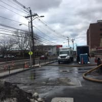 <p>Danbury firefighters set up a temporary hydrant at the hospital.</p>