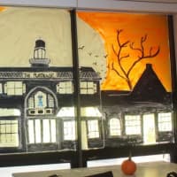 <p>A window painting helped set the scene. </p>
