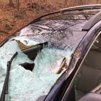 <p>A tree branch slammed through the windshield of a car near 450 Newtown Turnpike in Weston on New Year&#x27;s Eve.</p>