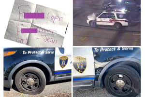 Saddle Brook PD: Maywood Man Slashes 12 Police Tires, Scrawls 'FU' On Hood, Leaves Curse Notes