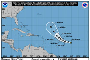 Newly Named Tropical Storm Teddy Expected To Become Hurricane