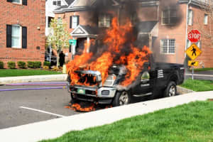 Truck Goes Up In Flames In Yardley
