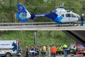 FREAK ACCIDENT: Driver Airlifted From Route 287 After Flying Tire Crash