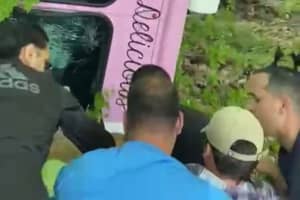 Ice Cream Truck Tumbles Down Palisades, Good Samaritans Help Rescue Driver