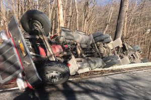 Tractor-Trailer With Thousands Of Gallons Of Fuel Overturns In Westchester