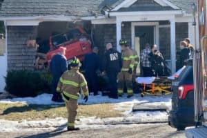 Three Injured After Pickup Truck Crashes Into Suffolk County Home
