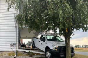 Pick-Up Goes For Drive On Porch In Lancaster County (PHOTOS)