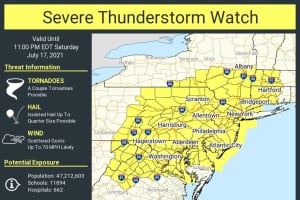 Severe Thunderstorm Watch In Effect, With 60 MPH-Plus Wind Gusts Expected, Tornadoes Possible