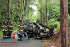 Rollover Crash In Massachusetts Crash Traps Two Inside