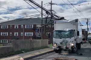 Truck Downs Pole Off Route 80 In Hackensack