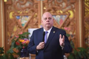 Gov. Hogan Breaks Down During Visit To Ukrainian Church With Vandalized Cemetery (PHOTOS)
