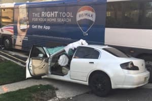 Driver, 22, Hospitalized After Sedan Slams Into NJ Transit Bus In Hackensack